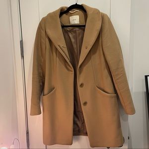 Aritzia Wilfred wool cashmere coat beige gold camel small s